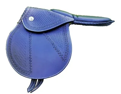 Black Flap And Seat English Leather Racing Exercise Horse Saddle Free Shipping • $244.99