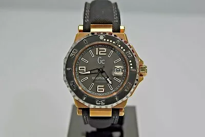 New GC Guess Collection Black Nylon Rose Gold IP SS X79002G2S $700 Watch • $239.99