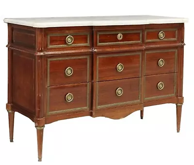 French Louis Xvi Style Marble-top Mahogany Commode • $1995