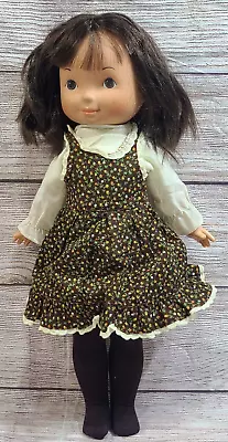 Vintage Fisher Price My Friend Jenny Baby Doll Brown Floral Dress 15.5  1978 • $24.99