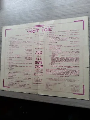 Variety Theatre Programme 1946manchester Palacehot Ice Ice Show • £8