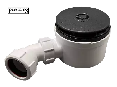 McALPINE Black Shower Waste Drain Trap 90mm Waste With 110mm Black Top • £45.19