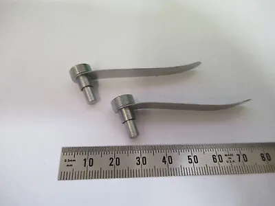 BAUSCH LOMB PAIR CLIPS For VINTAGE MICROSCOPE PART AS PICTURED &R6-A-91 • $29
