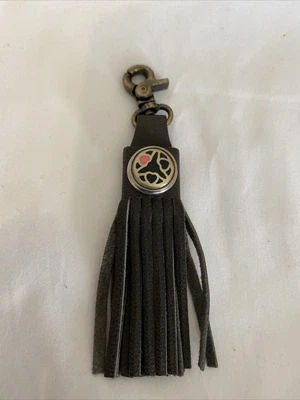 $35 • Buy Noosa Amsterdam Key Ring Purse/ Handbag 1 Charm Chunk Button Dark Grey & Tassels