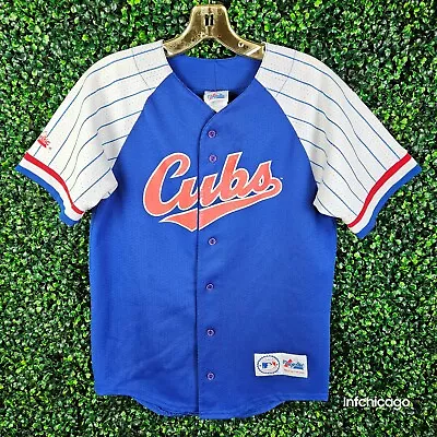 Vintage Chicago Cubs Mark Grace #17 Majestic 90's Blue Baseball Jersey Youth L • $39.99