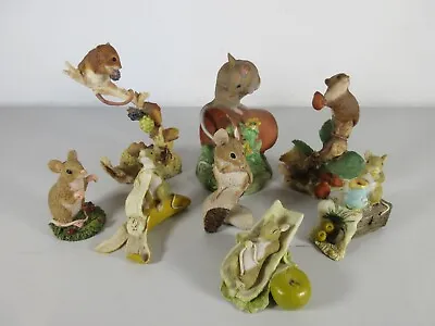 Ceramic Mouse Ornaments Mice Figurines Job Lot Of 8 Inc. Aynsley Alfretto And MS • £19.95