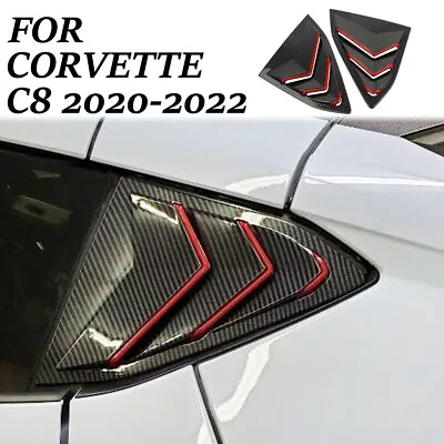 Carbon Side Window Louvers Air Vent Scoop Trim Cover For Chevrolet Corvette C8 • $129