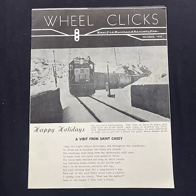 Wheel Clicks Pacific Railroad Society Monthly Newsletter Journal 1978 December • $12.99