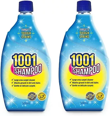 1001 Carpet Upholstery Shampoo Cleaner 500ml X 2 • £7.81