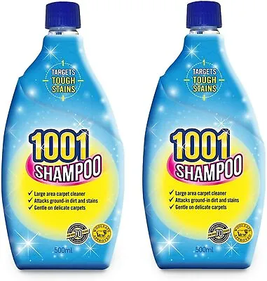 £7.34 • Buy 2 X 1001 Carpet Upholstery Shampoo Cleaner 500ml FREE DELIVERY