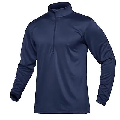 Mens Long Sleeve Polo Shirts Casual Work Outdoor Hiking Tactical T-Shirt 1/2 Zip • $20.97