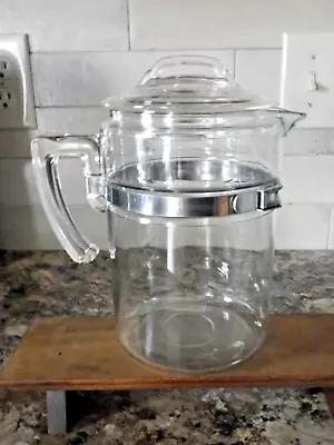 Pyrex 6 Cup Glass Stovetop Coffee Pot Percolator 7826 B MCM  POT & TOP ONLY • $65