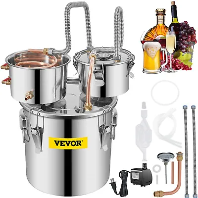 VEVOR 12L Alcohol Distiller Water Wine Boiler Home Brew Moonshinestill 3 Pots • $115.99