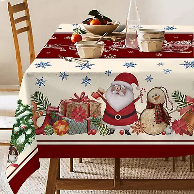 Hexagram Christmas TableclothChristmas Snowman Table Cloth Rectangle 60X84 Inch • $25.99