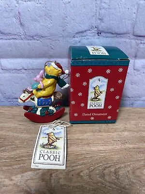 Classic Pooh Xmas Rocking Horse 1997 Ornament Midwest Of Cannon Falls Resin • $23.99