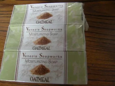 5937) 3 Bars Venezia Soapworks Oatmeal Moisturizing Soap 8 Oz Ea Bar Seal Split • $16.18