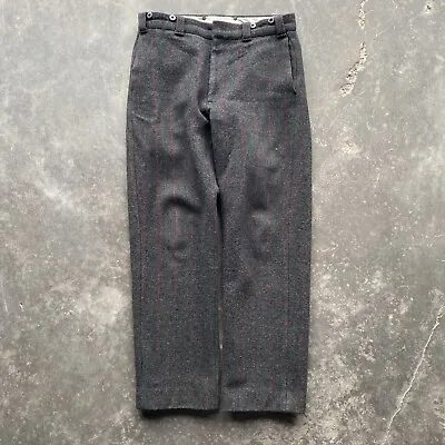 Vintage 70s 80s Woolrich Wool Hunting Pants Trousers Stripped 1990 Size 34 • $65