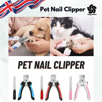 Cat Dog Nail Clippers Safety Guard Grooming Trimmer Rabbit Claw Scissor Tool • £3.49
