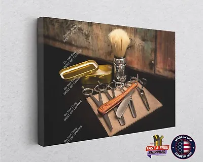 Barber Shop Equipment Retro Art Canvas Décor Art Print Painting • $853.14