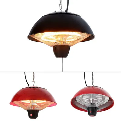 Patio Ceiling Hanging Heater Electric Pull Wire Remote Control Halogen Warm Lamp • £89.95