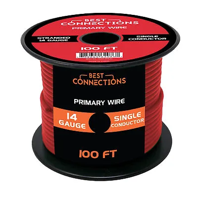 14 Gauge Car Audio Primary Wire (100ft–Red)– Remote Power/Ground Electrical • $14.50