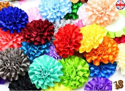 £2.20 • Buy 5pcs Ribbon Flowers  Sewing Appliques Craft Wedding Decoration 