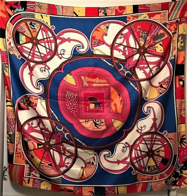 $10 • Buy Multi Color Print Shawl Scarf Silk-Satin Square 52  X 52  # 18