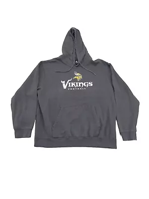 Men's NFL Team Apparel Minnesota Vikings Hoodie Gray Sweatshirt - XXL • $13.87