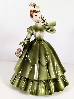 Florence Ceramics Porcelain Figurine Matilda Green Dress Pasadena CA • $24.49