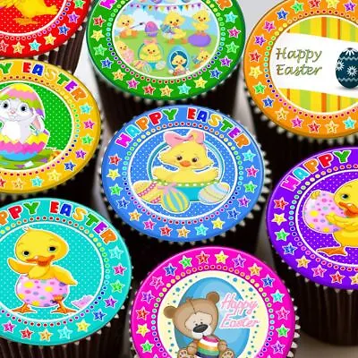 Easter Mixed Chick Bunny Colourful Edible Cupcake Toppers Cake Decorations • £2.99