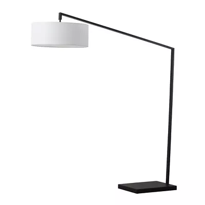 Stretch Arc Floor Lamp - 87  Matte Black Step Switch Rectangular Marble Base • $599