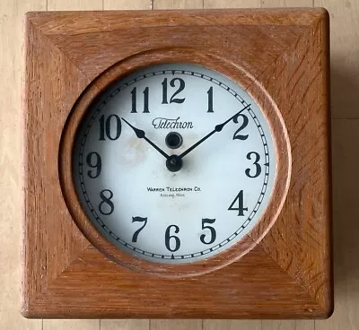 Antique Warren Telechron Mahogany Wall Clock Circa 1930's • $300