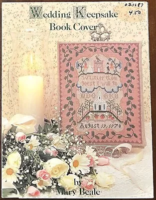 1987 Vintage WEDDING KEEPSAKE BOOK COVER Cross Stitch Chart  Mary Beale 9 X11  • $9.99