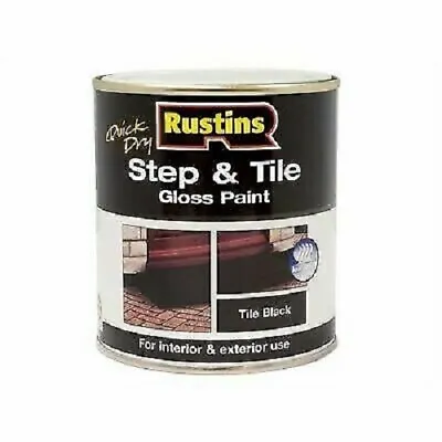 Rustins - Quick Dry Step And Tile Paint GLOSS- BLACK - 250ML / 500ML / 1L • £11.49