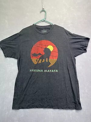 Disney The Lion King XL Hakuna Matata Gray Short Sleeve Graphic T Shirt Unisex • $12.99