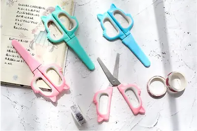 £7.99 • Buy Cute Safety Plastic Scissors With Cover Children Kids School Art Crafts Tool