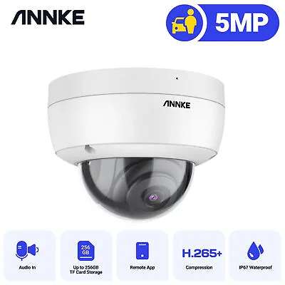 ANNKE CCTV IP Camera C500 Dome 5MP HD Audio Mic For Outdoor Security POE System • £45.99