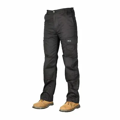 Mens Cargo Combat Work Trousers Size 30 To 48 Black Working Cargo Trousers • £10.95