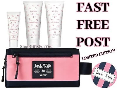 Jack Wills Floral Bath & Body Gift Set Travel Wash Bag Body Wash Scrub Lotion • £24.95