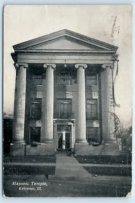 POSTCARD Masonic Temple Kewanee Illinois White Pillar Columns 1908  • $6.36
