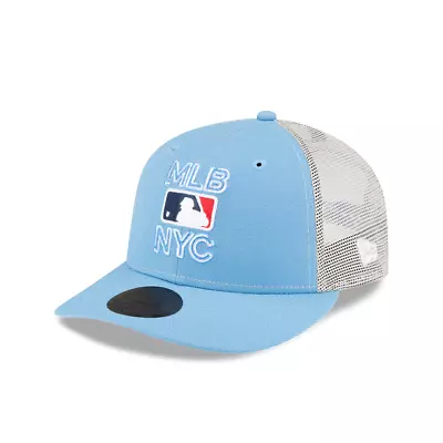 MLB Logo  NYC  New Era Low Profile Trucker 9Fifty Adjust. Snapback Hat~Sky/Stone • $19.99