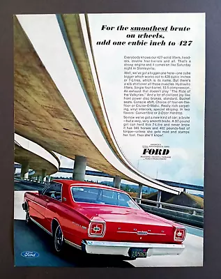 1966 Ford Galaxie 428 .. 345 HP Original Magazine Auto Ad Print • $12.95