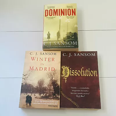 C J Sansom 3 Book Bundle PB Fiction - Dominion; Dissolution; Winter In Madrid • £5.95