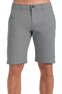 Mens Chino Summer Shorts Casual Cotton Slim Fit Spandex Beach Half Gray Pants  • $13.59