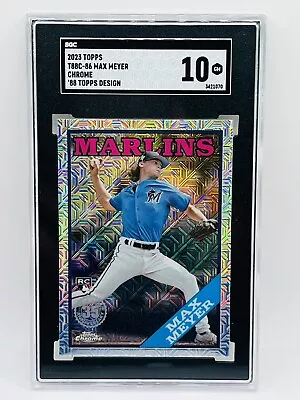 Max Meyer 2023 Topps #t88c-86 Chrome Rookie Rc Sgc 10 Miami Marlins • $12