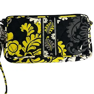 Vera Bradley Smartphone Wristlet Baroque Retired Black Yellow Zip Closure • $17.99