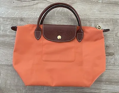 Longchamp Le Pliage Type S Foldable Tote Bag Purse Orange Handbag • $59.99