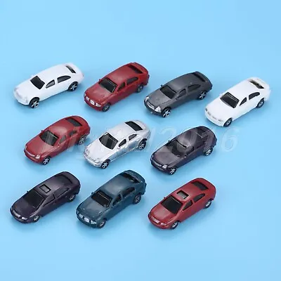 10Pcs 1:100 Scale Painted Model Cars 42mm For Building Park Street Road Layout • £4.42