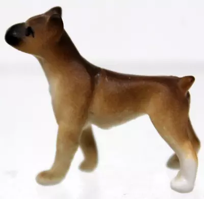 Boxer Dog Standing Porcelain Miniature Figure Figurine 1 Inch Tall Vintage #S-2 • $12.58