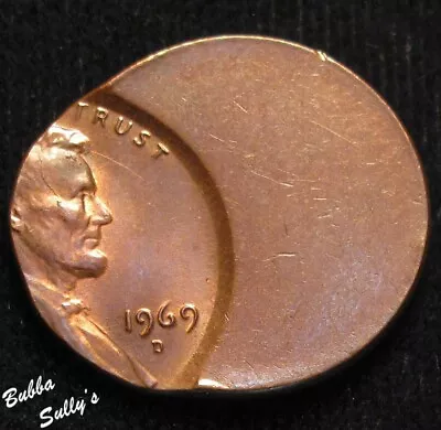 1969 D Lincoln Cent ERROR COIN 55% Off-Center Strike UNCIRCULATED Brown • $25